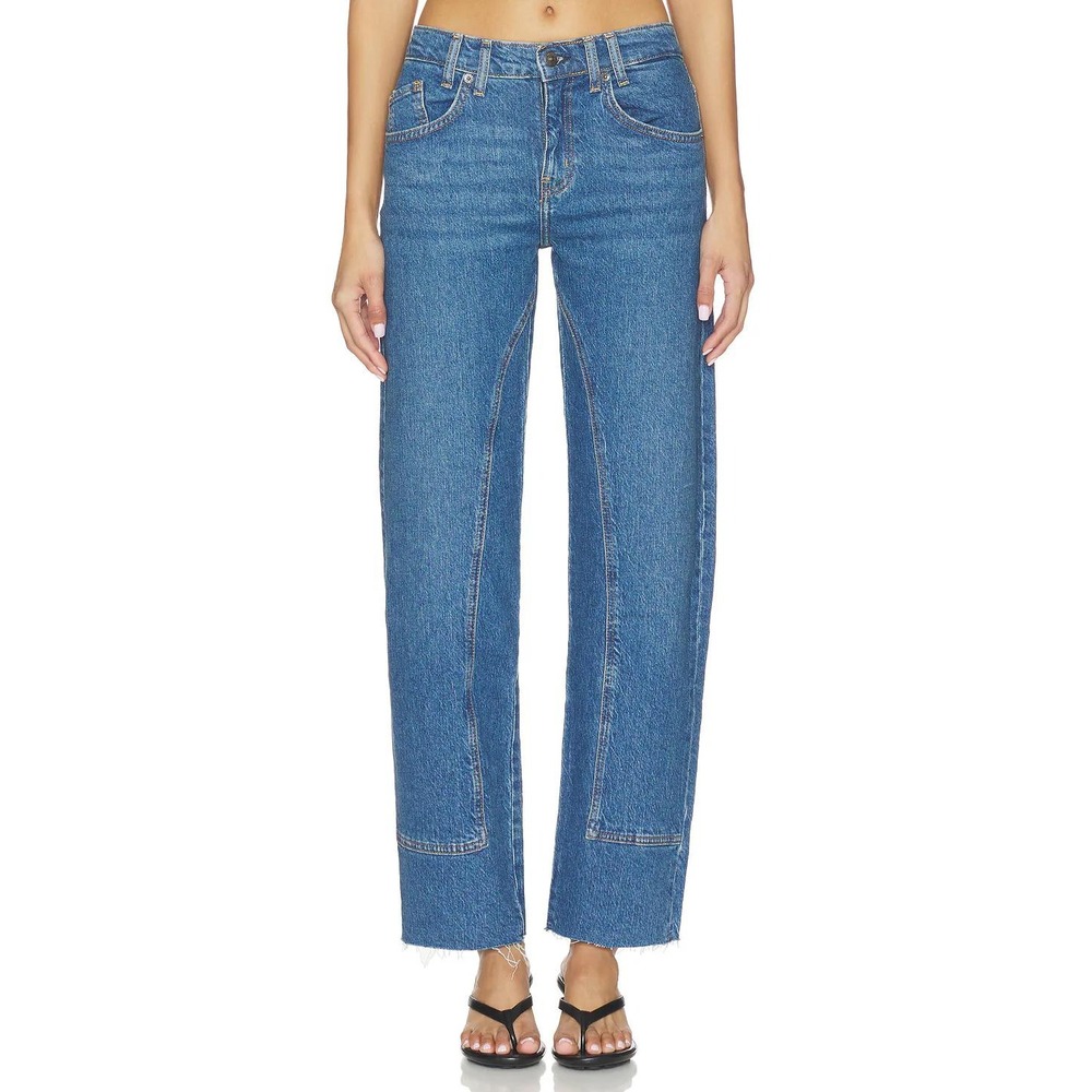 NEW Free People We the Free Risk Taker High Rise Straight Denim Jeans Womens 28